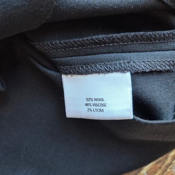 Vintage EILEEN FISHER Wool Blend Straight Dress Pants High Rise Zip Black - Picture 5 of 11